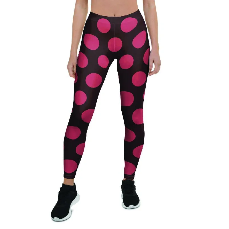 Black And Red Polka Dot Women's Leggings