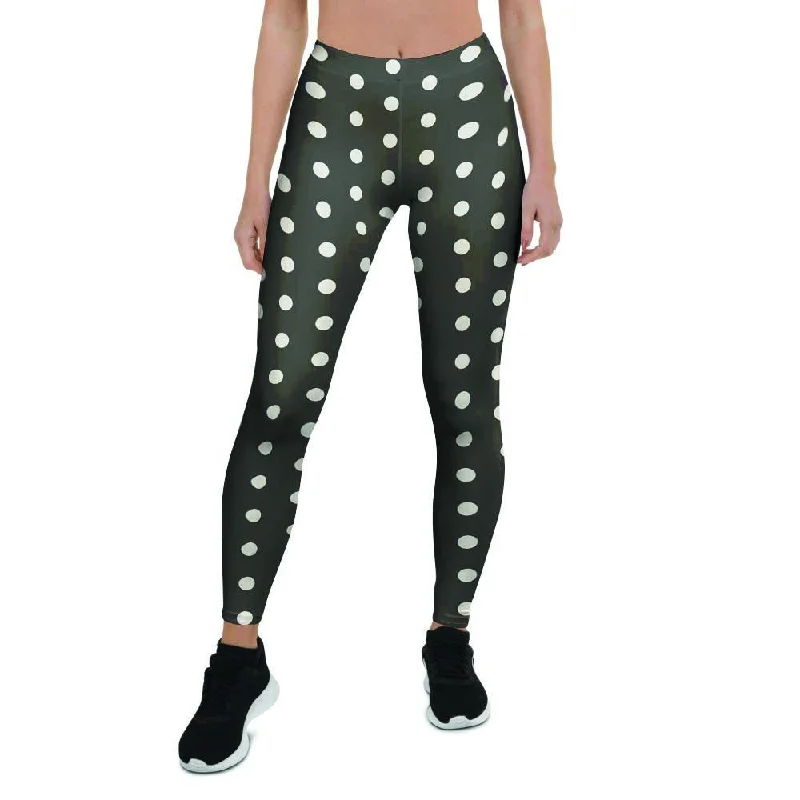 Black Tiny Polka Dot Women's Leggings