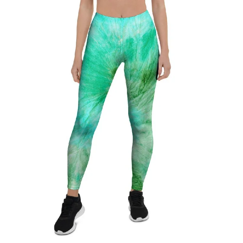 Blue And Green Tie Dye Women's Leggings