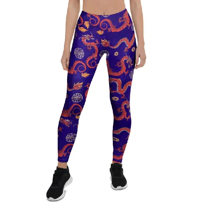 Blue Chinese Dragon Women's Leggings