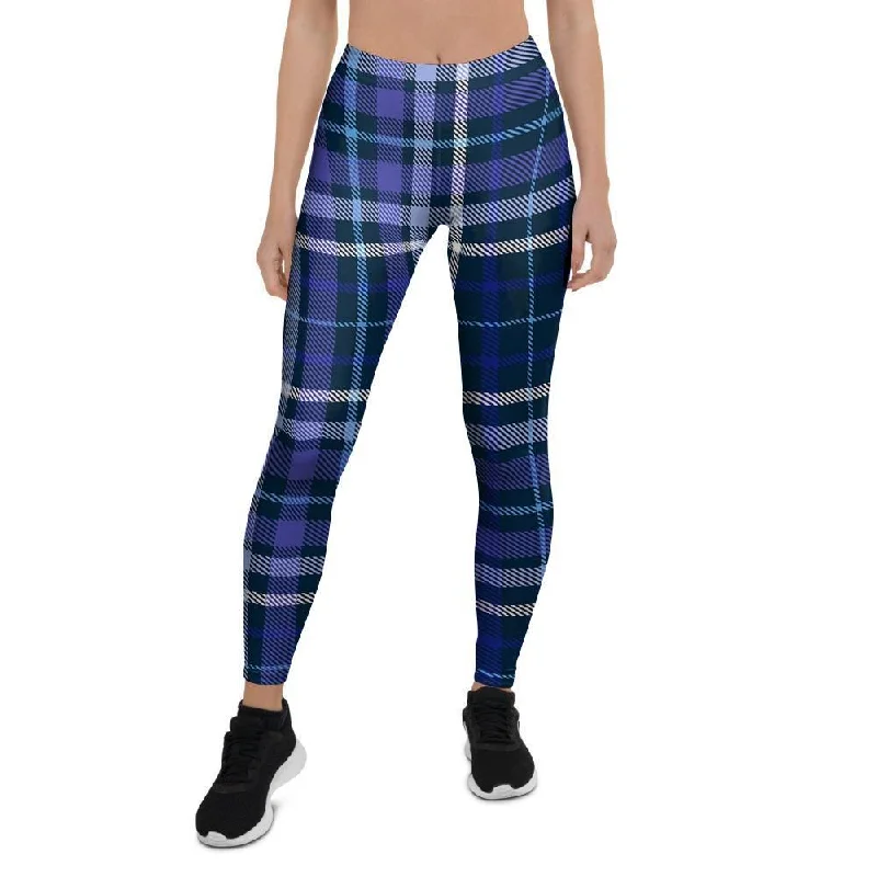 Blue Plaid Tartan Women's Leggings