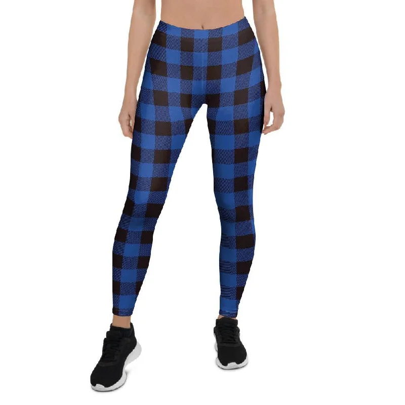 Blue Plaid Women's Leggings