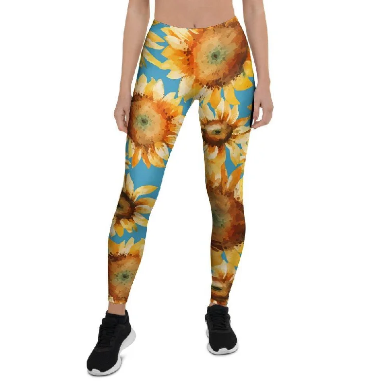 Customer Appreciation Sale Blue Sunflower Women's Leggings