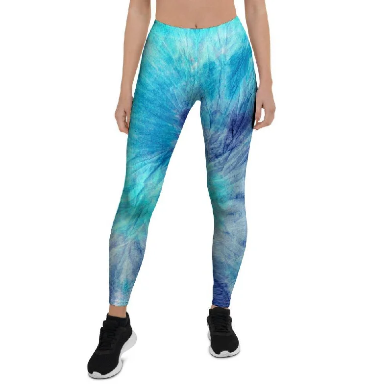 Year-End Sale Blue Tie Dye Women's Leggings